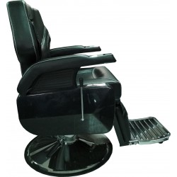 Silla de corte para peluqueria Soph tapizada en color negro con base  estrellla negra , regulable en altura por 319 euros