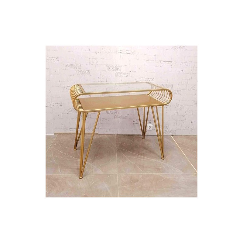 Mesa de manicura en color blanco con patas doradas por 479 euros